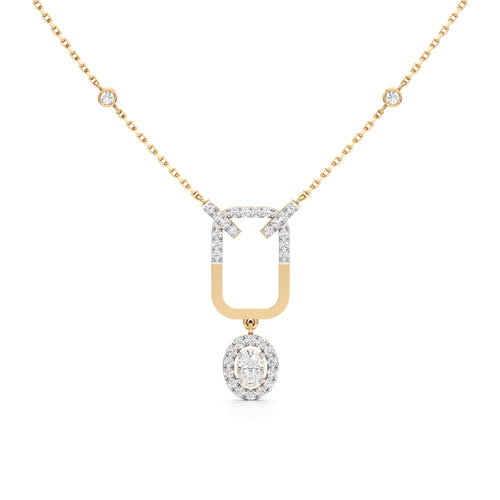 Celestia OvalDrop Diamond Necklace