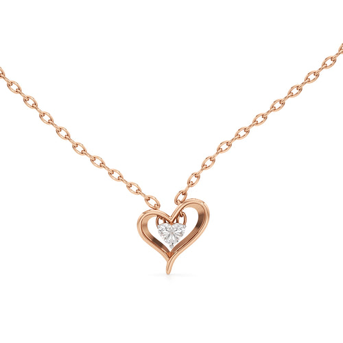 Amora Heart Solitaire Diamond Pendant