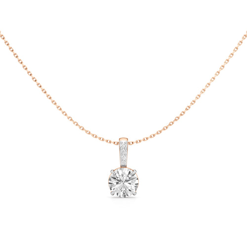 Lustre Solitaire Diamond Pendant Necklace