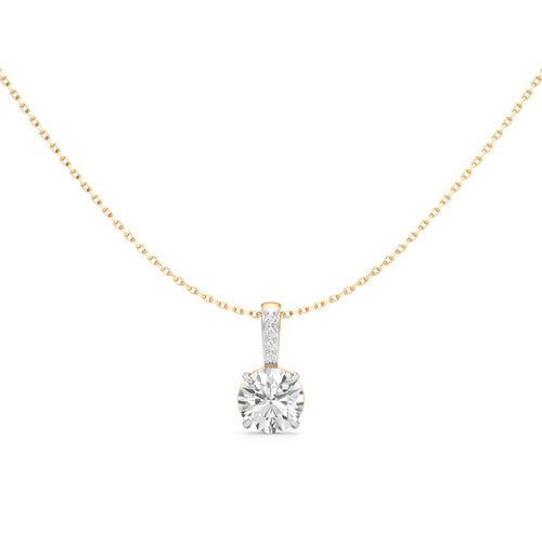Lustre Solitaire Diamond Pendant Necklace