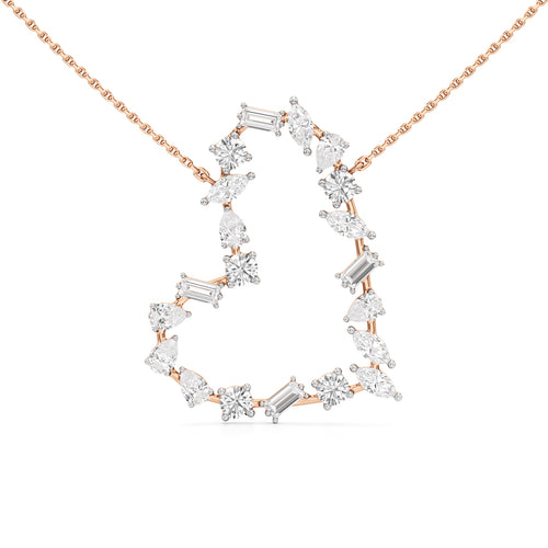 Aurora Diamond Open Heart Pendant