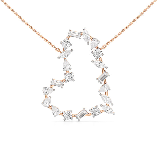 Aurora Diamond Open Heart Pendant