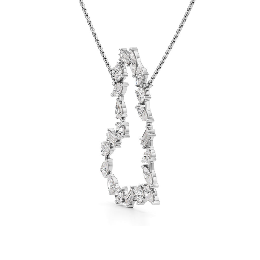 Aurora Diamond Open Heart Pendant