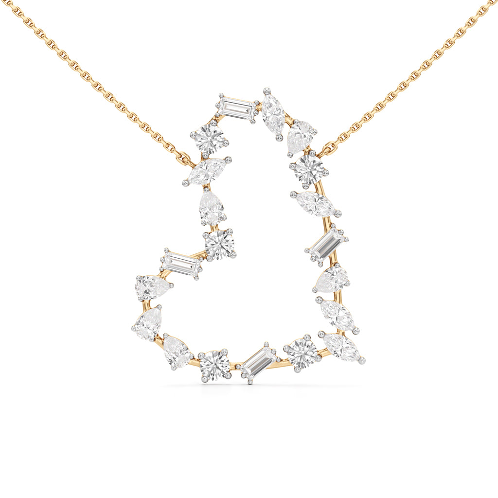 Aurora Diamond Open Heart Pendant