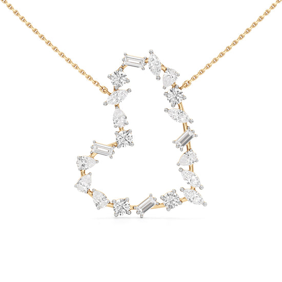 Aurora Diamond Open Heart Pendant