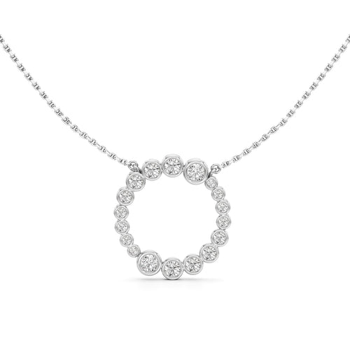 Celestia Halo Circle Pendant Necklace