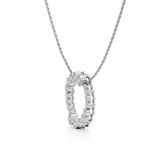 Celestia Halo Circle Pendant Necklace