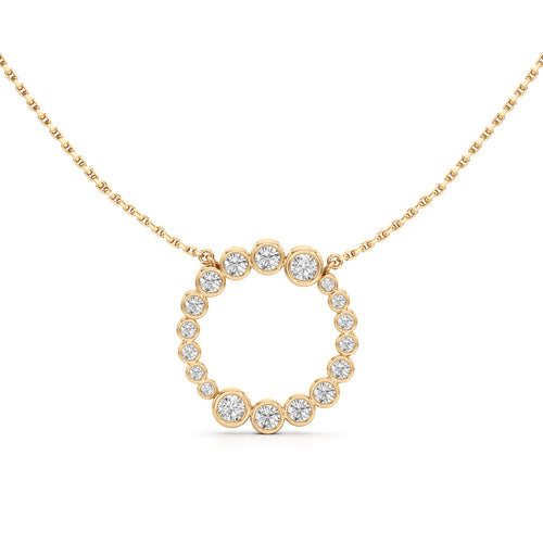 Celestia Halo Circle Pendant Necklace