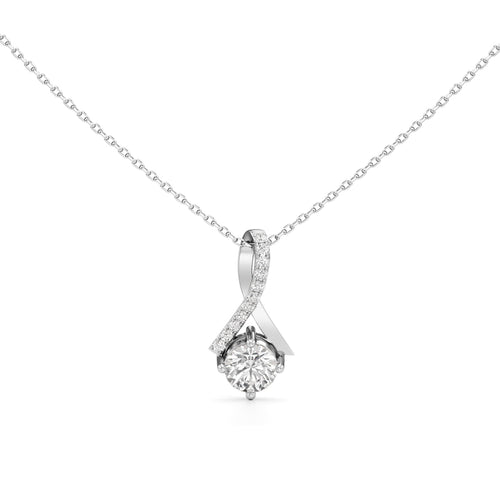 Eterna Solitaire Curve Pendant Necklace