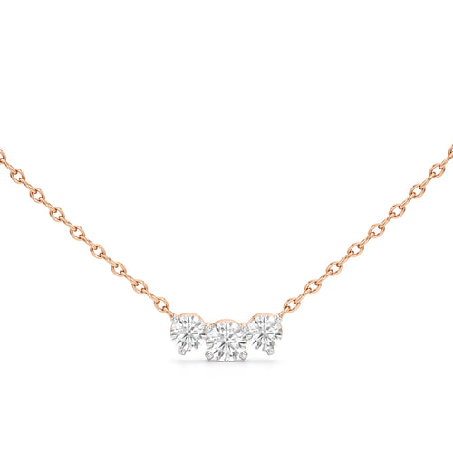 Trinity Sparkle Three-Stone Diamond Necklace