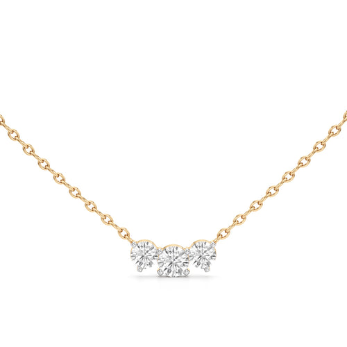 Trinity Sparkle Three-Stone Diamond Necklace