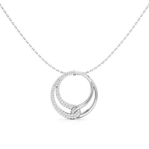 Aurielle Dual-Tone Diamond Loop Pendant Necklace