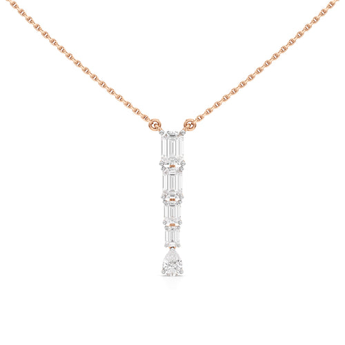 Celestia Vertical Diamond Bar Pendant Necklace