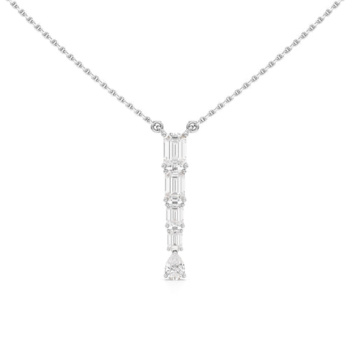 Celestia Vertical Diamond Bar Pendant Necklace