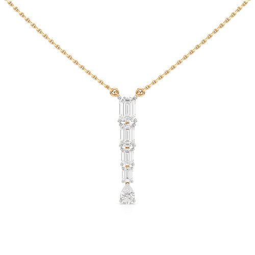 Celestia Vertical Diamond Bar Pendant Necklace
