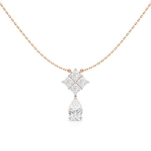 Celestia Diamond Droplet Pendant Necklace