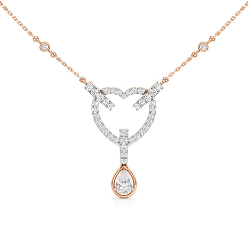 Celestia Interlocking Heart & Pear Drop Pendant Necklace