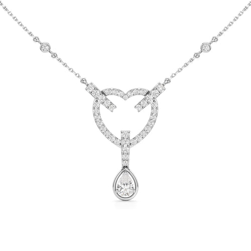 Celestia Interlocking Heart & Pear Drop Pendant Necklace