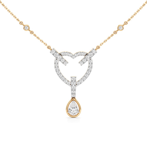 Celestia Interlocking Heart & Pear Drop Pendant Necklace