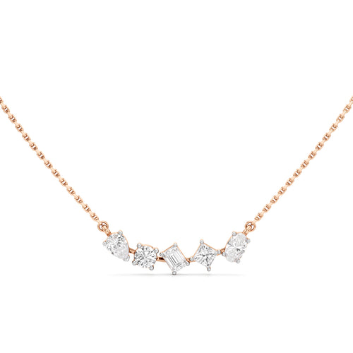 Celestia Multi-Cut Diamond Bar Necklace