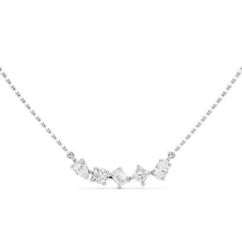 Celestia Multi-Cut Diamond Bar Necklace