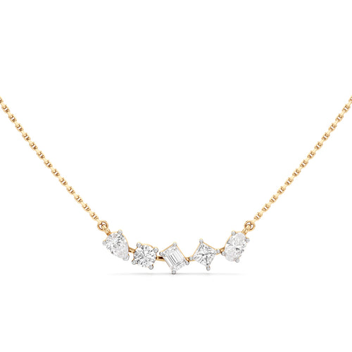 Celestia Multi-Cut Diamond Bar Necklace