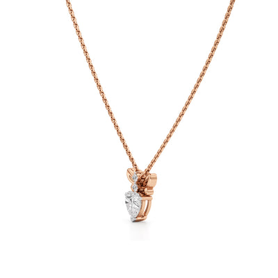 Celestia Heart Bee Diamond Pendant Necklace