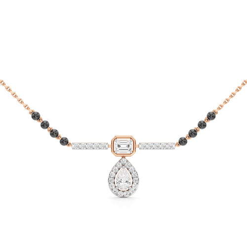 Aaliya Emerald-Cut & Pear Diamond Mangalsutra