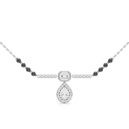 Aaliya Emerald-Cut & Pear Diamond Mangalsutra