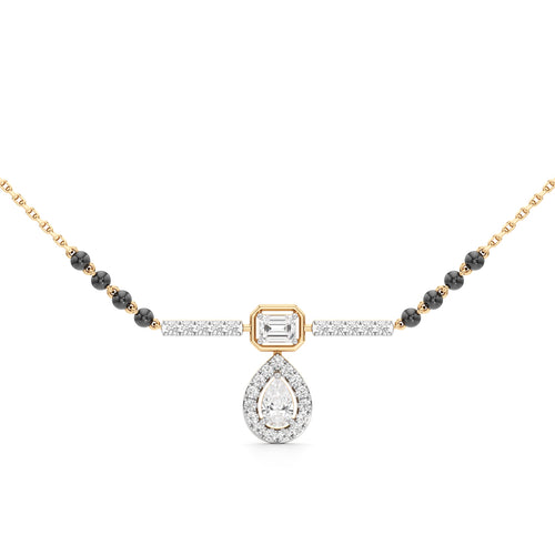 Aaliya Emerald-Cut & Pear Diamond Mangalsutra