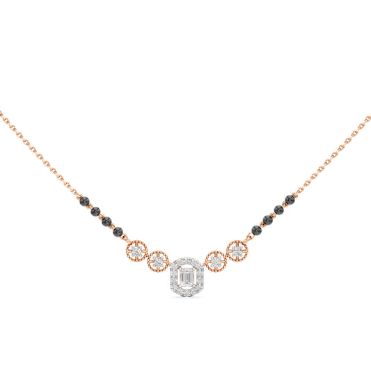 Samaira Sparkle Circle & Emerald-Cut Diamond Mangalsutra