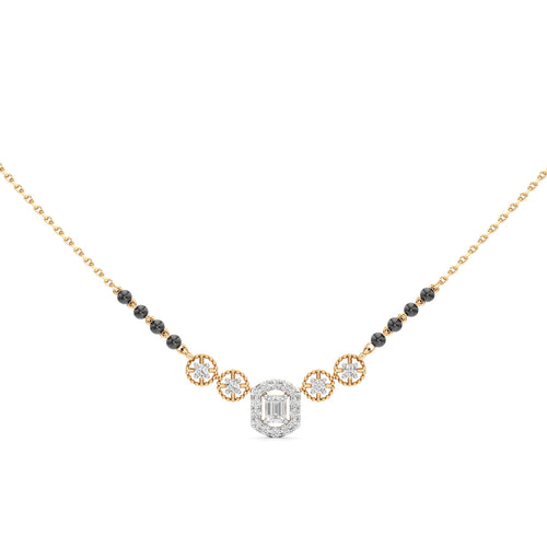 Samaira Sparkle Circle & Emerald-Cut Diamond Mangalsutra