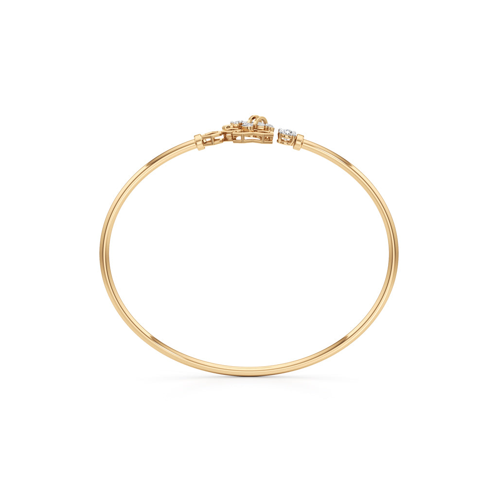 925 Sterling Silver  18K Gold Vermeil Honeycomb Bangle with Lab Grown Diamonds