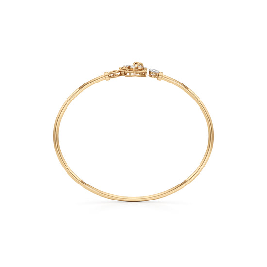 925 Sterling Silver  18K Gold Vermeil Honeycomb Bangle with Lab Grown Diamonds