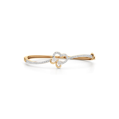 Eterne Heart  Butterfly Bangle  925 Sterling Silver 18k Gold Vermeil Lab Grown Diamond