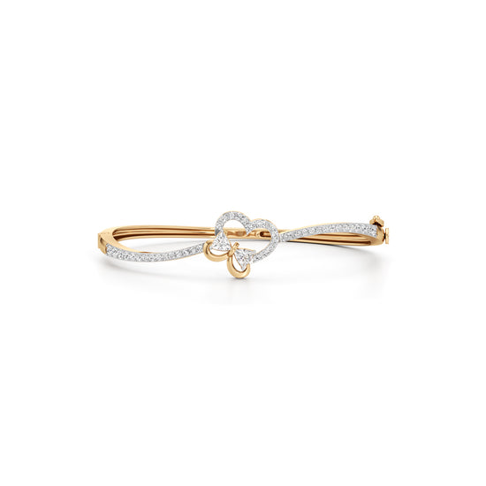 Eterne Heart  Butterfly Bangle  925 Sterling Silver 18k Gold Vermeil Lab Grown Diamond