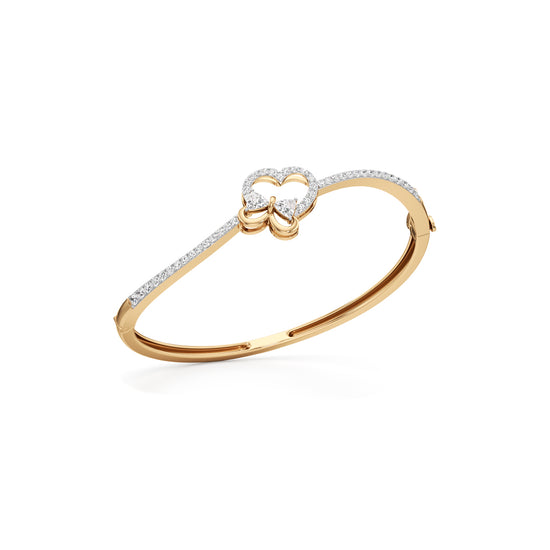 Eterne Heart  Butterfly Bangle  925 Sterling Silver 18k Gold Vermeil Lab Grown Diamond