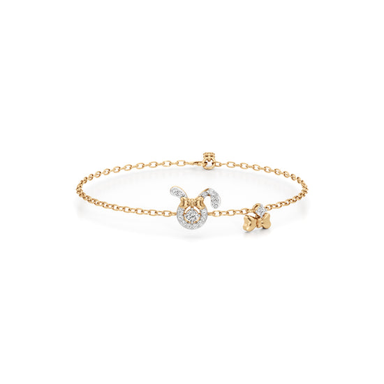 Whimsical Bunny Charm Bracelet  925 Sterling Silver 18k Gold Vermeil Lab Grown Diamond