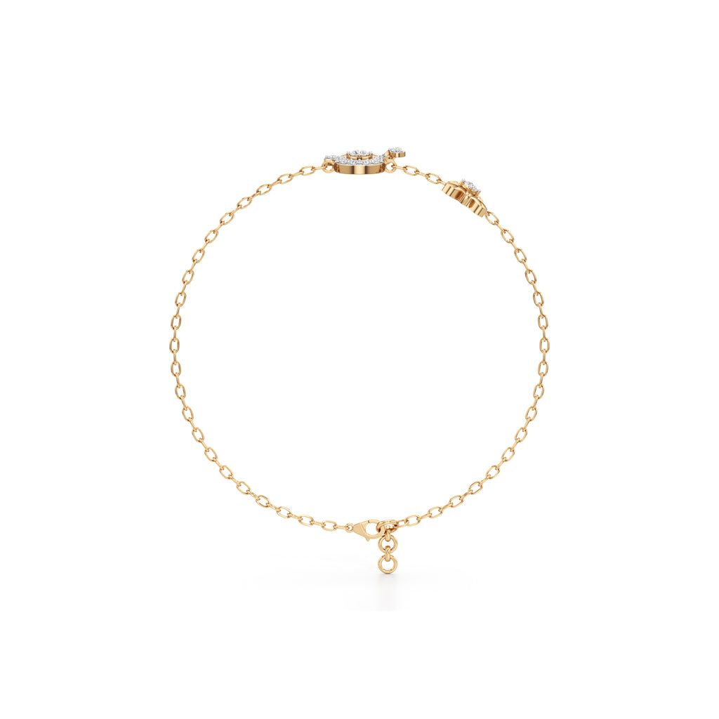 Whimsical Bunny Charm Bracelet  925 Sterling Silver 18k Gold Vermeil Lab Grown Diamond