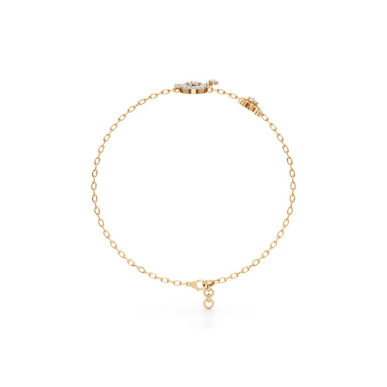 Whimsical Bunny Charm Bracelet  925 Sterling Silver 18k Gold Vermeil Lab Grown Diamond