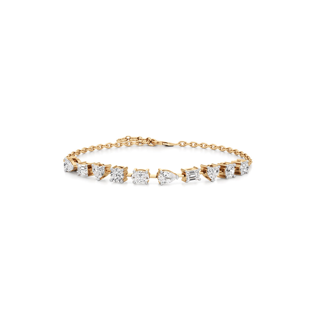 MultiShape 925 Silver  18k Gold Vermeil Statement Charm Bracelet