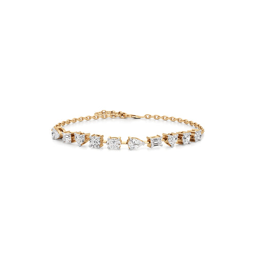 MultiShape 925 Silver  18k Gold Vermeil Statement Charm Bracelet
