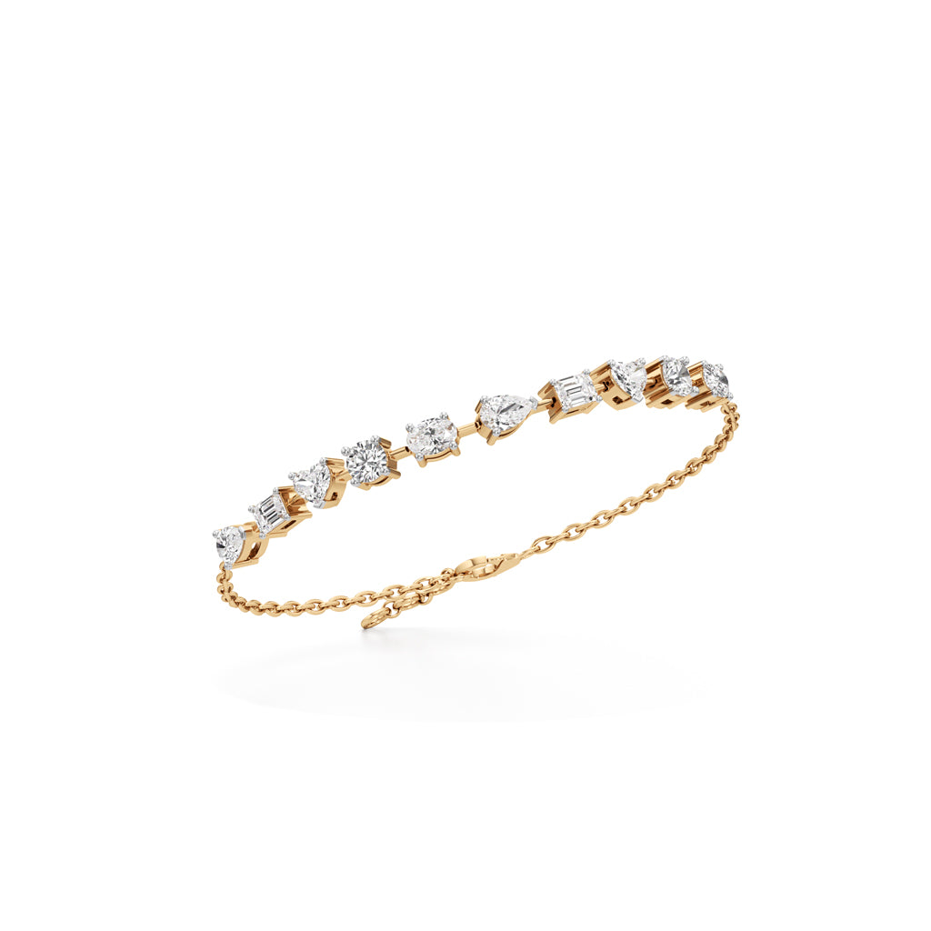 MultiShape 925 Silver  18k Gold Vermeil Statement Charm Bracelet