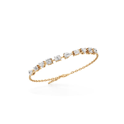 MultiShape 925 Silver  18k Gold Vermeil Statement Charm Bracelet
