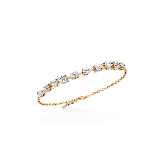 MultiShape 925 Silver  18k Gold Vermeil Statement Charm Bracelet