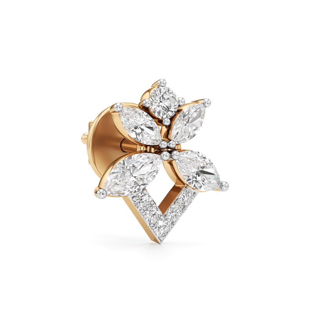 Botanical Starburst Stud Earrings in 925 silver 18k Gold Plated
