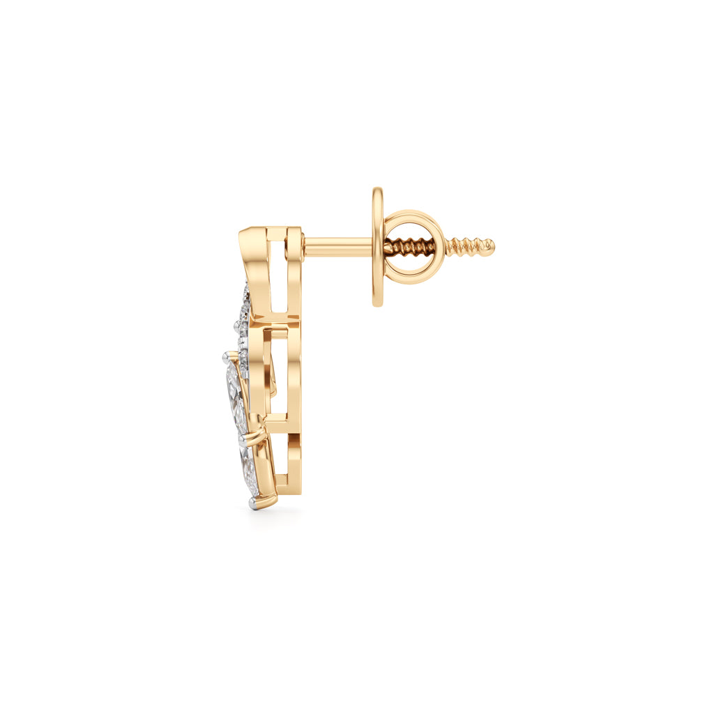Marquise Leaf Vine Drop Earrings in 925 silver 18k Gold Plated