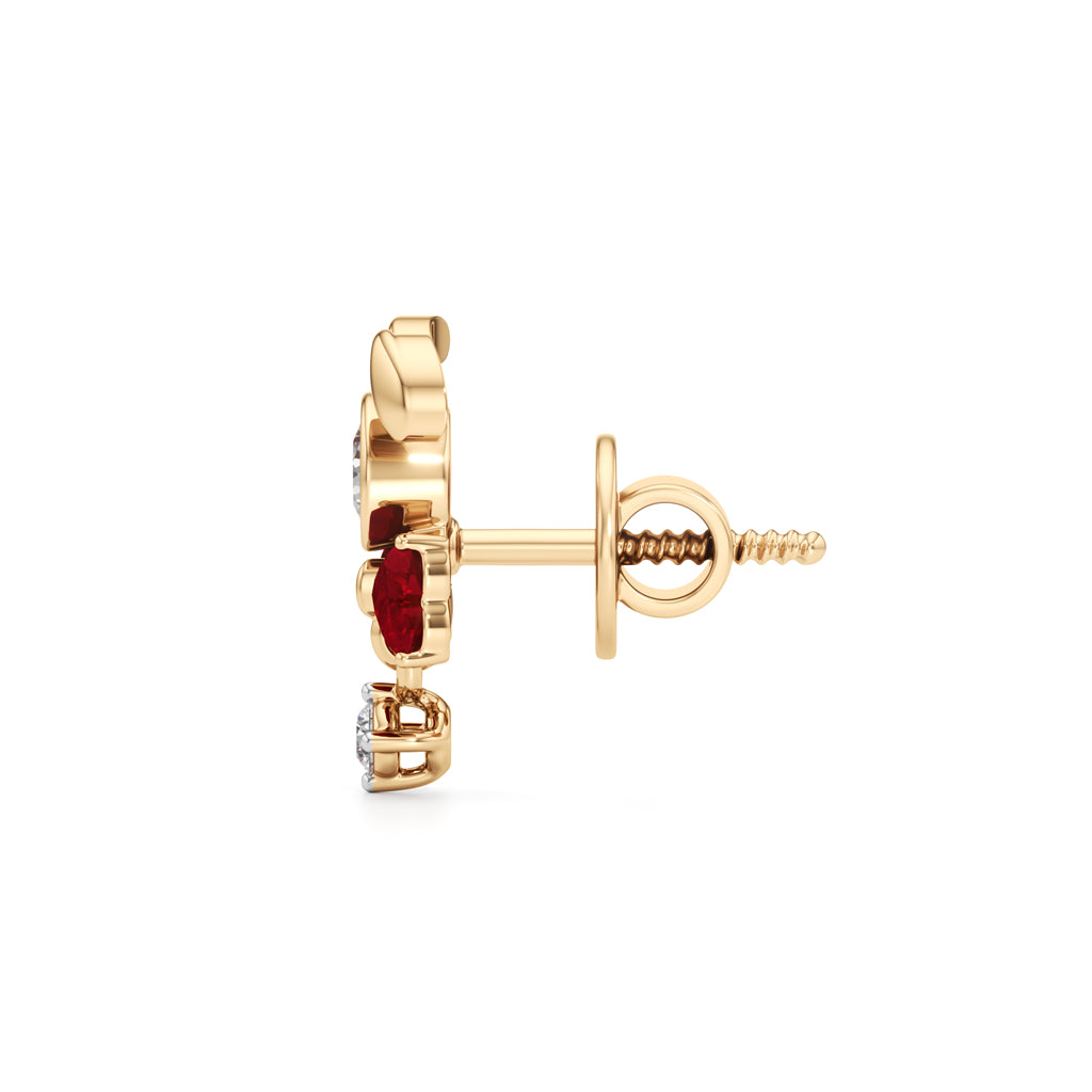 Sparkling Bunny Bow Stud Earrings in 925 silver 18k Gold Plated