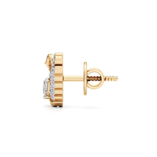 Majestic Pav Swan Stud Earrings in 925 silver 18k Gold Plated