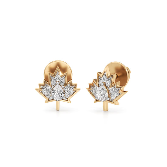 Autumn Radiance Maple Leaf Studs in 925 silver 18k Gold Plated